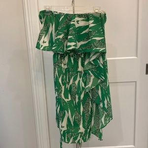 MM couture strapless green dress